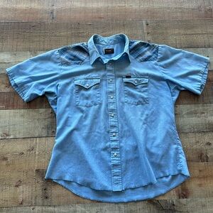 1980’s Wrangler Light Blue Plaid Accent Shirt